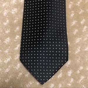 CHARVET France Black White Pin Dot Silk Tie